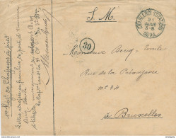 ZZ889 - Enveloppe En S.M.1er Régiment De Chasseurs à Pied - CHARLEROI Station 1893 Vers BXL - Lettres & Documents