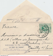 ZZ857 - Enveloppe CV TARIF IMPRIME TP Lion Héraldique IXELLES  1931 Vers France - Griffe Ministère Des Colonies Au Verso - 1929-1937 Leone Araldico