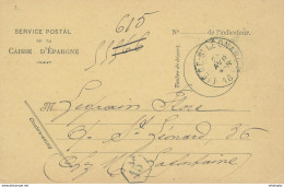 ZZ865 - Carte De Service En FRANCHISE LIEGE ST LEONARD 1892 En Ville - Service Postal De La Caisse D' Epargne - Franquicia