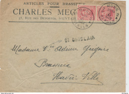 ZZ505 - BELGIQUE - Lettre TP Albert 15 MONS 1922 - Articles Pour BRASSERIE - Griffe D' Origine ST GHISLAIN - Bier