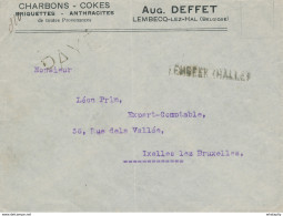 ZZ474 - Enveloppe En FORTUNE 1918/19 - Payé LEMBEEK Halle Vers Bruxelles - Entete Charbons Deffet - Foruna (1919)