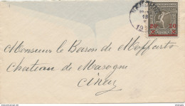 ZZ457 - JEUX OLYMPIQUES Belgique ANVERS 1920 - Lettre TP 20 C NANDRIN 1921 Vers CINEY - Sommer 1920: Antwerpen