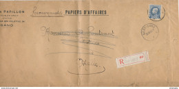 ZZ461 - Enveloppe PAPIERS D' AFFAIRES Recommandés - TP Petit Montenez GAND 1925 Vers MELLE - 1921-1925 Small Montenez