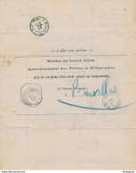 ZZ477 - AVIS De RECEPTION D'un Envoi ASSURE - BRUXELLES 1884 Vers FRASNES Lez BUISSENAL - Post Office Leaflets