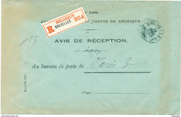 ZZ338 - Enveloppe Recommandée En Franchise Totale BRUXELLES 3 Vers PARIS En 1904 - Postkantoorfolders