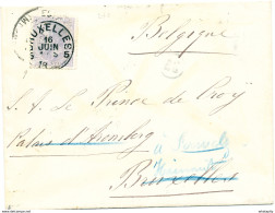 ZZ331 - Lettre TP Espagne ( Cachet Faible) Annulé à L' Arrivée à BRUXELLES 1889 - Vers Le Prince De Croy à PERUWELZ - Otros & Sin Clasificación