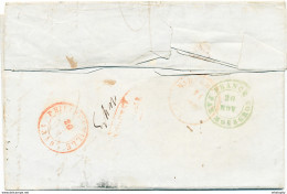 ZZ223 - Lettre Précurseur LILLE 1849 Vers ROLY - Faible DEBOURSE PHILIPPEVILLE - FRANCE Par MOUSCRON Vert - Ufficio Di Transito