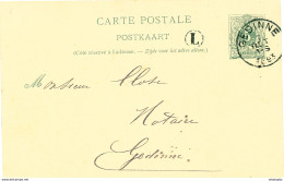 100/26 - Entier Postal Lion Couché GEDINNE 1893 - Boite Rurale L ( Porignon BOURSEIGNE-NEUVE ) - Rural Post