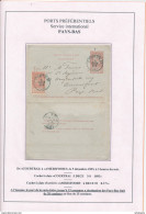 YY 247 - Carte-Lettre Fine Barbe + TP Dito COURTRAI 1893 Vers AMERSFOORT NL - TARIF PREFERENTIEL 20 C - Cartes-lettres