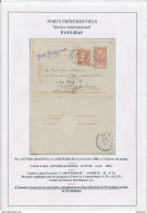 YY 246 - Carte-Lettre Fine Barbe + TP Dito ANVERS 1896 Vers AMSTERDAM NL - TARIF PREFERENTIEL 20 C - Kartenbriefe