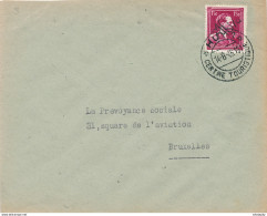 YY487 - Lettre TP Moins 10 % Surcharge Locale HUY 1946 - 1946 -10%