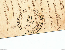 YY656 - Entier Postal Luxembourg DIEKIRCH 1878 Vers GRAMMONT - Marque De Passage Luxembourg Par Ambt Brux-Arl. - Grenzübergangsstellen