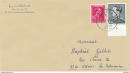 YY207 - CANTONS DE L'EST - Lettre TP Poortman 11 F ( No De Planche 3 ) Et Col Ouvert RAEREN 1984 Vers KELMIS - 1935-1949 Klein Staatswapen