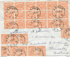 YY189 - Lettre TP Petit Sceau De L'Etat NAMUR 1948 Vers BXL - TARIF EXACT 1 F 35 Par 27 TP De 5 C. SPECTACULAIRE !!! - 1935-1949 Small Seal Of The State