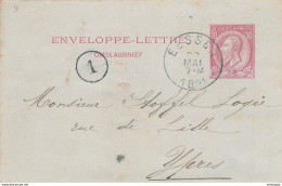 YY196 - Enveloppe - Lettre Emission 1884 EESSEN 1891 Vers YPRES - Signé Vlaminck - NIPA 300 X 3 - Briefumschläge