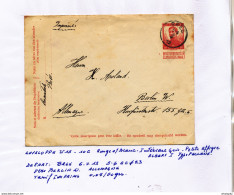 YY142 -- Enveloppe Pellens U15 à 10 C BREE 1912 Vers BERLIN - RARE TARIF IMPRIME 10 C - Briefe