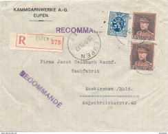 YY213 - CANTONS DE L'EST - Lettre RECOMMANDEE TP Képi Et Lion EUPEN 1935 Vers Allemagne - 1931-1934 Kepi