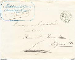 YY658 - Lettre En Franchise Avec Contenu BRUXELLES 1894 - Cachet MINISTERE DE LA GUERRE Franchise De Port - Franchigia