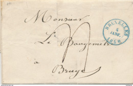 859/29 - Lettre Précurseur BRUXELLES 1840 Vers Bourgmestre De BRUGES - Port 4 Décimes - Ex ST JOSSE TEN NOODE - 1830-1849 (Belgique Indépendante)