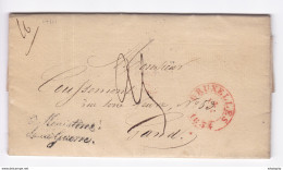 853/29 - Lettre Précurseur BRUXELLES 1834 Vers GAND - Port 25 Cents - Griffe Ministère De La Guerre - Signée Baron Evain - 1830-1849 (Belgique Indépendante)