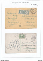 810/29 - TAXATION Sur Poste Militaire - 2 X Carte-Vue Postes Militaires 7 Et 4 1923/24 - Taxées 10 C - S/Feuille D'Album - Storia Postale