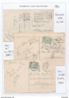 805/29 - TAXATION Sur Poste Militaire - 3 X Carte-Vue  - 1 X Franchise - 2 X ELSENBORN Taxées 10 C - Sur Feuille D'Album - Storia Postale