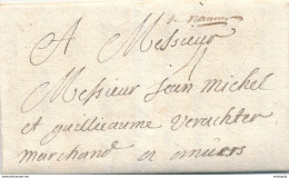 766/29 - Lettre Précurseur 1716 DINANT Vers ANTWERPEN - Manuscrit De Namur - Marque 4 Stuivers à L'encre - 1714-1794 (Oesterreichische Niederlande)