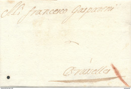 759/29 - Lettre Précurseur 1700 ANTWERPEN Vers BRUXELLES - Marque Oblique à La Craie ( Transport Par Messager ) - 1621-1713 (Spanische Niederlande)