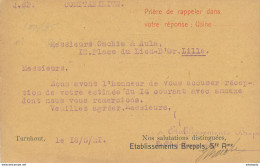 235A /28 - CARTES A JOUER Belgique - Carte Publicitaire Bicolore TP Petit Sceau TURNHOUT 1948 - Etablissements BREPOLS - Sin Clasificación