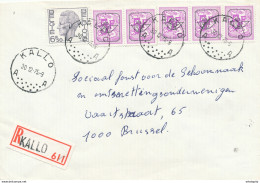 058/29 - Lettre Recommandée TP Elstrom Et PREOS (Combinaison RARE En Reco) KALLO 1975 Vers BXL - Typos 1951-80 (Chiffre Sur Lion)