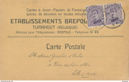 231A /28 - CARTES A JOUER Belgique - Carte Publicitaire TP Petit Albert TURNHOUT 1921 - Etablissements BREPOLS - Unclassified