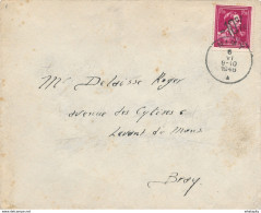 097/29 - Lettre TP Moins 10 % Surcharge Locale NIMY 1946 Vers BRAY - 1946 -10%