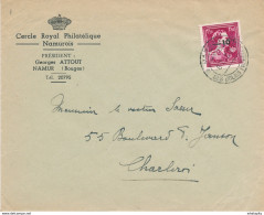 093/29 - Lettre TP Moins 10 % Surcharge Locale NAMUR 1946 - TB Entete Cercle Philatélique Namurois , Georges Attout - 1946 -10%