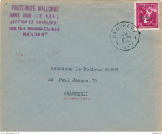 086/29 - Lettre TP Moins 10 % Surcharge Locale DAMPREMY 1946 Vers CHARLEROI - 1946 -10%