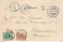 052/29 - Carte-Vue AACHEN 1900 - Ambulant VERVIERS BRUXELLES 1 - Taxée 15 C à GRAMMONT - Ambulanti