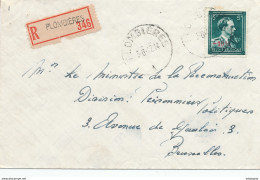 042/29 - CANTONS DE L' EST - Enveloppe Recommandée TP Moins 10 % PLOMBIERES 1947vers BXL - 1946 -10%