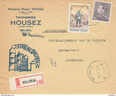 415/28 -- Lettre Recommandée Illustrée TP Poortman BELOEIL 1966 - Tanneries Housez , Cuir De Beloeil - Lettres & Documents