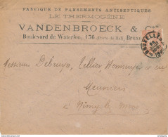 303/28 - BELGIQUE Santé - Entete Pansements Antiseptiques LE THERMOGENE S/Enveloppe TP Fine Barbe BRUXELLES 1899 - Apotheek