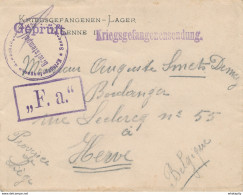 643/27 -  Lettre Kriegsgefangenen SENNE Lager - Prisonnier Civil Smets Vers HERVE - Censure Du Camp - Krijgsgevangenen