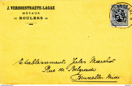 570/27 -  Carte Privée TP Lion Héraldique ROESELARE 1933 - Entete Métaux Verhoestraete-Lagae - 1929-1937 Heraldischer Löwe