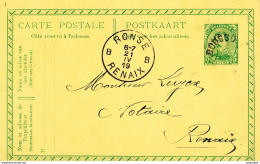 554/27 -  Entier Petit Albert Cachet De FORTUNE Electoral BOUSSU Vers RONSE 1919 - Fortune Cancels (1919)