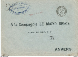 557/27 -  Enveloppe Port PAYE ( 3 Ports) - Cachet De FORTUNE BACONFOY TENNEVILLE Du 2 XII (18) Millésime Gratté. - Fortune Cancels (1919)