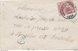 509/27 - Enveloppe TP 38 HAINE ST PIERRE 1884 Vers ST GILLES Bruxelles - 1883 Leopold II