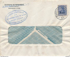 472/27 -- Lettre TP Germania Annulé Censure Des Etapes GENT 1917 - Entete Et Cachet Sucrerie De MOERBEKE Waes - OC26/37 Etappengebied.