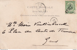 DDX 284 -- Carte-Vue TP Armoiries (Annulation Faible) 1903 Vers GAND - Annulé Griffe YPRES Au Départ (Peu Commun). - Linear Postmarks