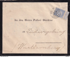 DDX 158 - Enveloppe TP Fine Barbe BRUXELLES 1903 Vers Polizei Direktor LUDWIGSBURG Allemagne - Cachet SURETE PUBLIQUE - Police - Gendarmerie