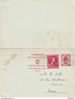 DDW 733 - Moins 10 % - Entier Postal Petit Sceau Avec Réponse + TP Col Ouvert - BRUXELLES 1946 Vers PARIS Et Vice-versa - Postkarten 1934-1951