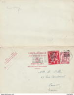 DDW 735 - Moins 10 % - Entier Postal Petit Sceau Avec Réponse + TP Lion V - BRUXELLES 1946 Vers PARIS Et Vice-versa - Postkarten 1934-1951
