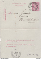 DDW767 - Entier Carte-Lettre Type TP 46 NAMUR Station 1894 Vers NOVILLE LES BOIS Via LEUZE-LONGCHAMPS - Cartes-lettres