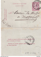 DDW753 - Entier Carte-Lettre Type TP 46 AUDENARDE 1894 Vers NAZARETH - Cartes-lettres